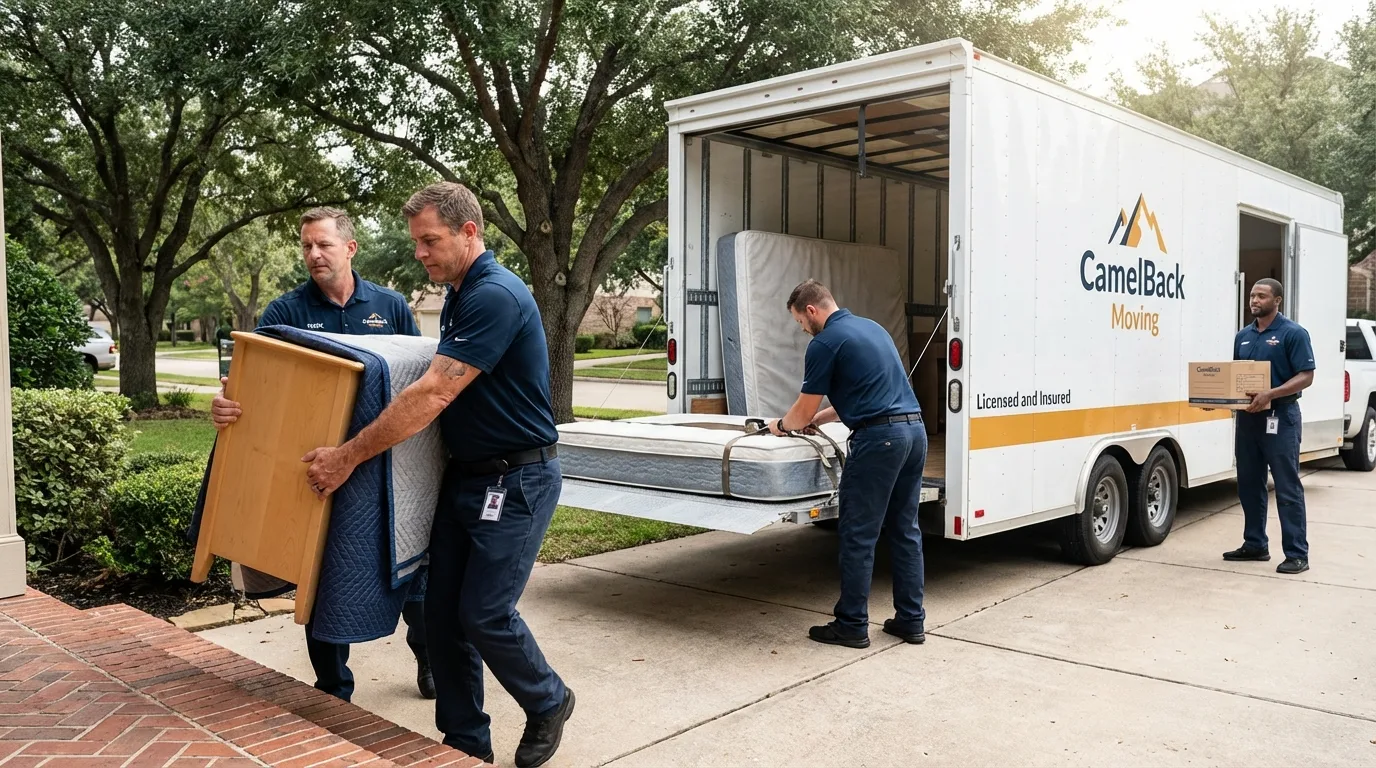 Crew loading residential truck for cross-state move from Oakmont, PA